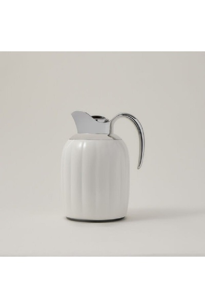Dallaty Pumpk steel vacuum flask grey & chrome 1L