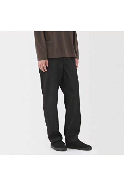 Muji Washed Denim Easy Pants (Black)