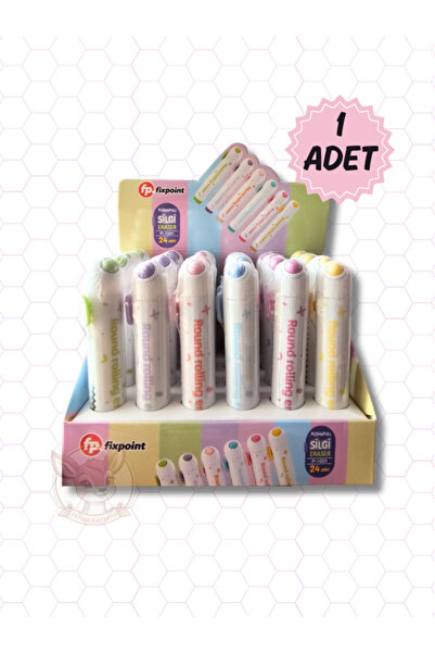 FixPoint Pastel Yuvarlak Falçata Silgi Push & Pull Eraser (1 Adet)
