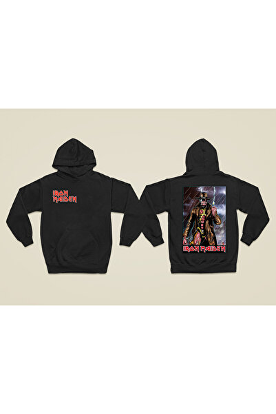 MAGORS سترة روك من القطن المطبوع بأكمام طويلة من IRON MAIDEN مكونة من 3 خيوط