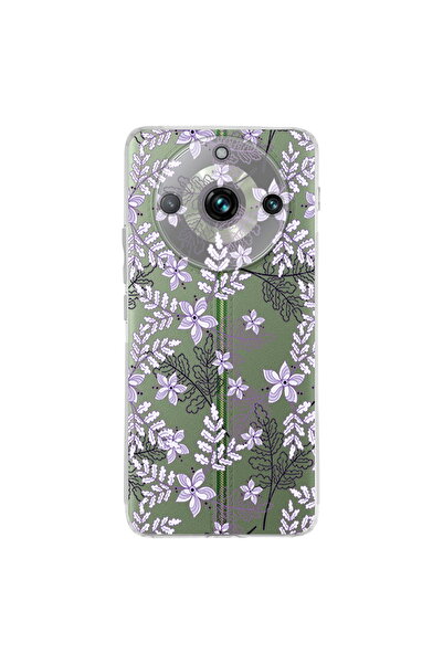 PrintiFy Realme 11 Pro Plusİle Uyumlu Floral Lila Baskılı Kamera Korumalı Şef...