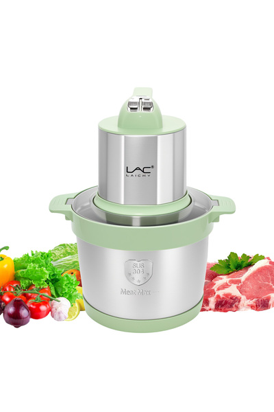LAC LAICHY 8L Large Capacity Chopper,1500W,3 Speeds,4 Bi-Level Blades,For Meat,Onion,Vegetables,Fruits