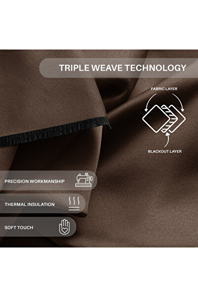 Five Store Blackout curtain with multifunctional drapery, Juliette, 230 g/m2, 200x270 cm, brown, 1 pc