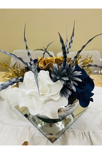 essacraft GÜMÜŞ LÜKS DEKORATİF HEDİYELİK EVA ARANJMAN-MDL34(AYNA DAHİL DEĞİLD...