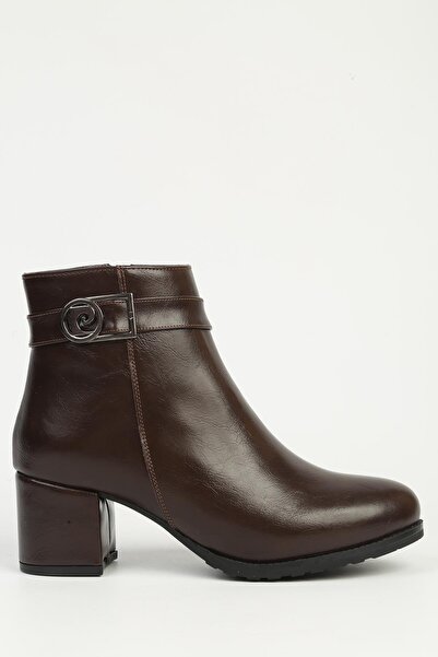 Pierre Cardin Καφέ γυαλιστερές μπότες με μισό φερμουάρ PC-55114