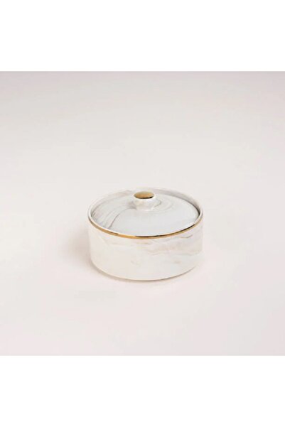 Dallaty La Mesa beige marble date bowl with lid 13*9 cm