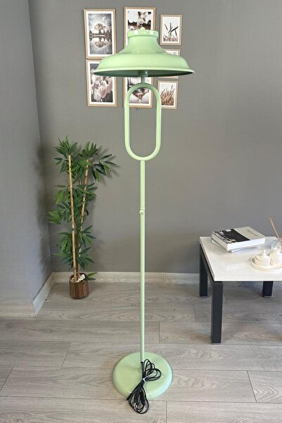 Bamyum Mint Lambader Modern Dekoratif Metal Oturma Odası Çalışma Odası Zemin Lambası