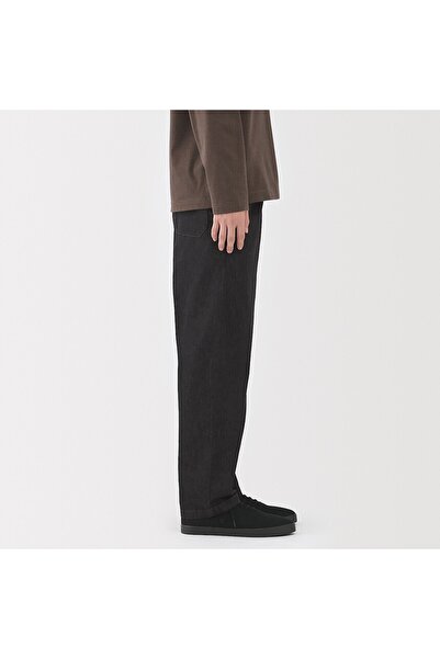 Muji Washed Denim Easy Pants (Black)