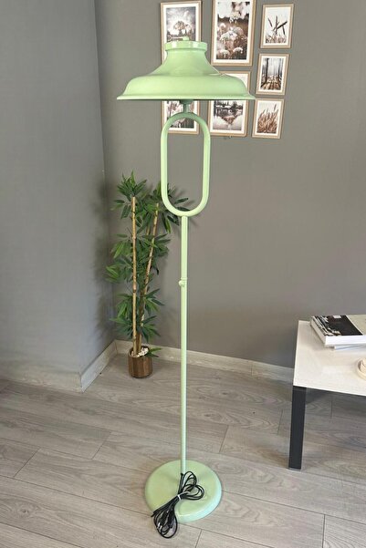 Bamyum Mint Lambader Modern Dekoratif Metal Oturma Odası Çalışma Odası Zemin Lambası