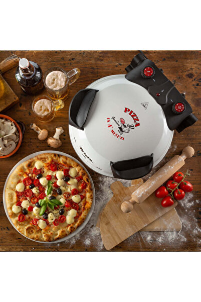 ARIETE Electric pizza oven 0918/00, 1200W, 32 cm, 400C, 5 levels, Stone plate, Nonstick, White