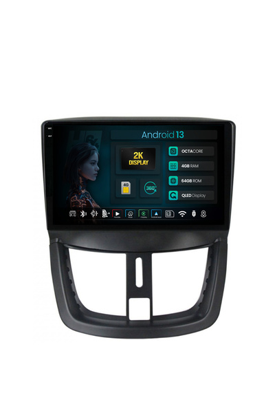 HUB64 Navigatie 2K Peugeot 207, 4GB RAM, Octacore, Slot Sim 4G