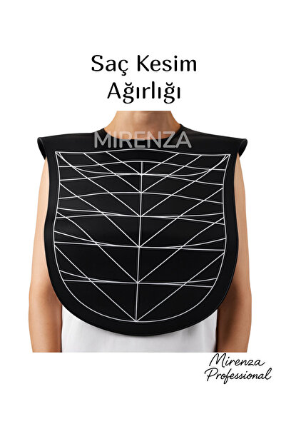 mirenza cosmetic Profesyonel Saç Kesim Önlüğü Silikon Ağırlık Klavuz Ölçü Çizgili Yaka Ağırlığı