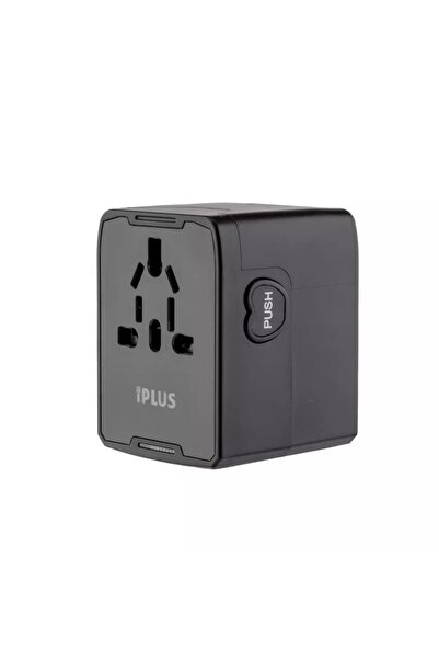 iplus محول السفر العالمي بمقبس عالمي واحد، 3 منافذ USB + منفذ Type-C واحد