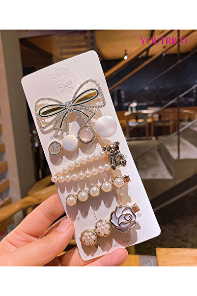 Youtrico مشبك جانبي كوري عتيق من اللؤلؤ وأحجار الراين لإطلالة أنيقة على إنستغرام