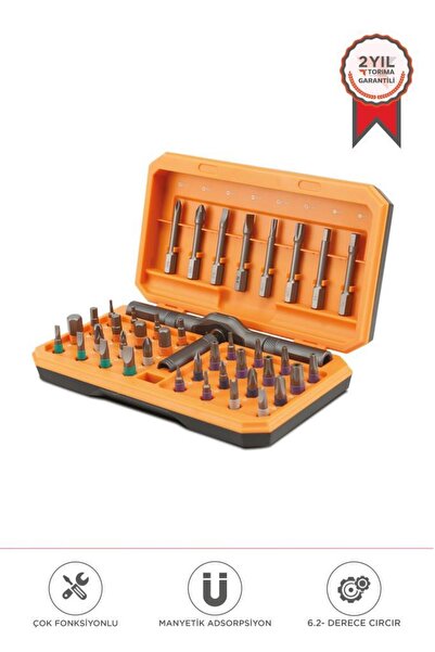 Torima Tornavida Seti 40 Parça Profesyonel Çok Uçlu Tamir Seti TTS05 Gri