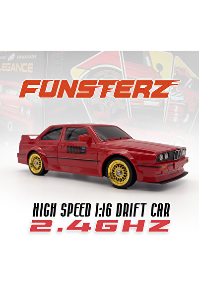 funsterz Drift Series RC Car | 1:16 Scale 4WD Remote Control Car with LED Lights | Racing Drift Car