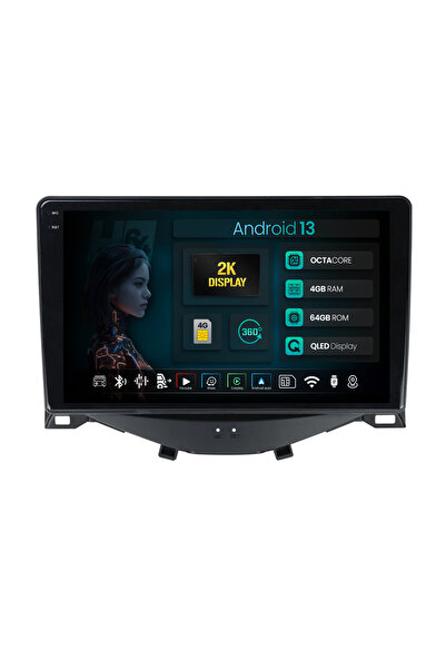 HUB64 Navigatie 2K Citroen C1 / Peugeot 108 /Toyota AYGO (2014-2022), 4GB RAM...