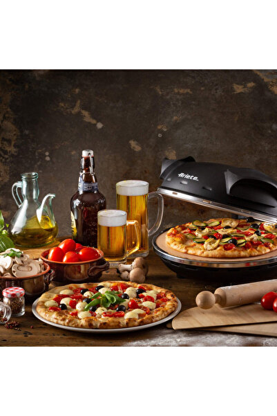 ARIETE Electric pizza oven 0917/00, 1200W, 32 cm, 400C, 5 levels, Stone plate, Non-stick, Black
