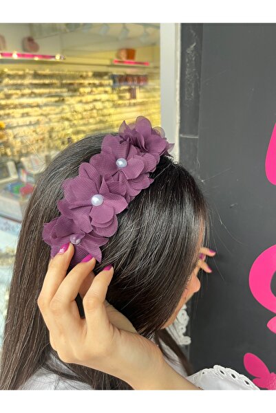 PONÇİK ACCESSORİES تاج مطلي بالساتان بزهور البرقوق - للخطوبة والزفاف وحفلات ا...