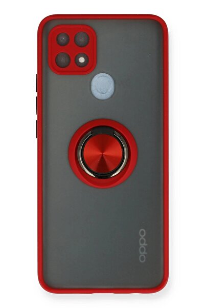 OEM Oppo A15 Case Montreal Ring Silicone Cover - Red-(5796) - Anindasepet4153-6011