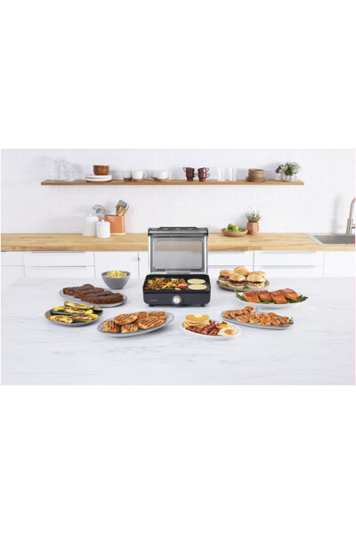 NINJA Electric Grill GR101EU, 1450W, 28x37 cm, Fast heating, 60-260C, 2 Plates, Black