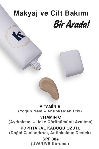 KEATY Bb Cream Spf 30+ Medium |   High Coverage, Anti-Blemish and Brightening Effect |   50ml