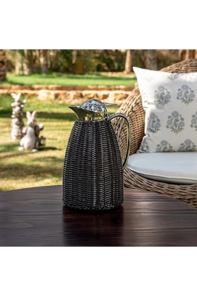 Dallaty Stainless Steel Vf Rattan With Design Of Bamboo Brown 1L