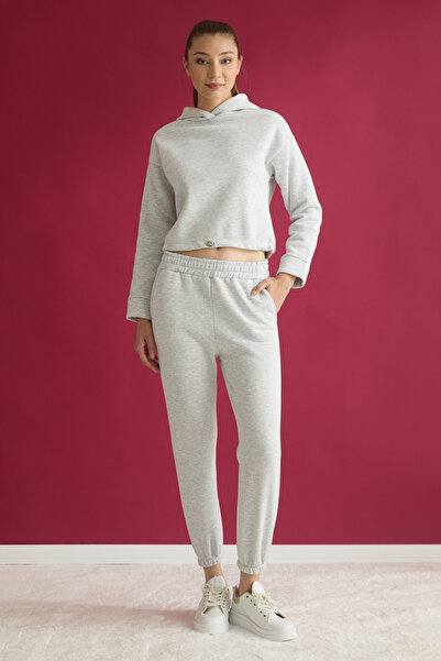 Fulla Moda 3-нитковий базовий комплект джоггерів з капюшоном і стопером на талії