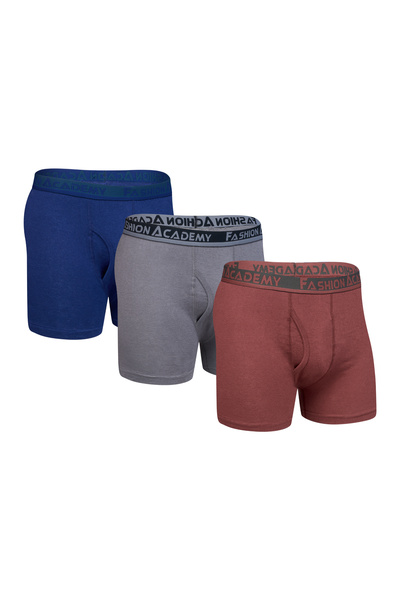 FASHION ACADEMY Mens Boxer Color Outer Elastic 3 Pack