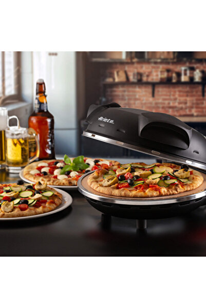 ARIETE Electric pizza oven 0917/00, 1200W, 32 cm, 400C, 5 levels, Stone plate, Non-stick, Black