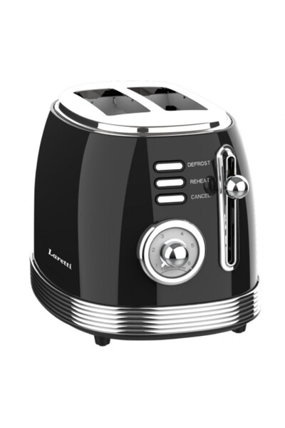 LARETTI Prăjitor de pâine LR-EC2355, 850W, Dezghețare, Reîncălzire, 6 niveluri, Tavă pentru firimituri, Negru/oțel inoxidabil