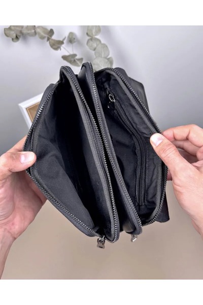 Fil Deri Genuine Leather Large Handbag with Zipper and Wrist Strap 2107