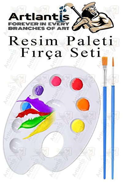 Artlantis Resim Paleti ve Resim Fırça Seti 1 Paket Ressam Paleti Boyama Fırçası Akrilik Boya Guaj Bo