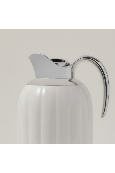 Dallaty Pumpk steel vacuum flask white & chrome 1L