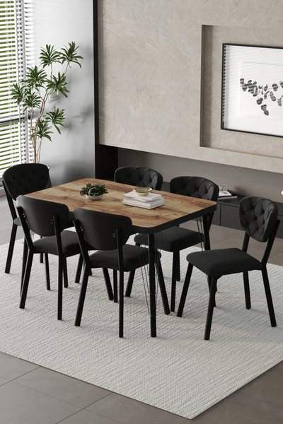 BY ORHAN GÜZEL Mutfak Masası Takımı Elma Serisi 6 Sandalyeli