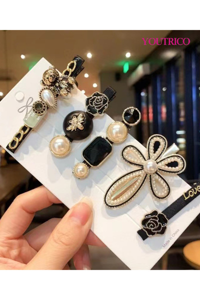 Youtrico مشبك جانبي كوري عتيق من اللؤلؤ وأحجار الراين لإطلالة أنيقة على إنستغرام