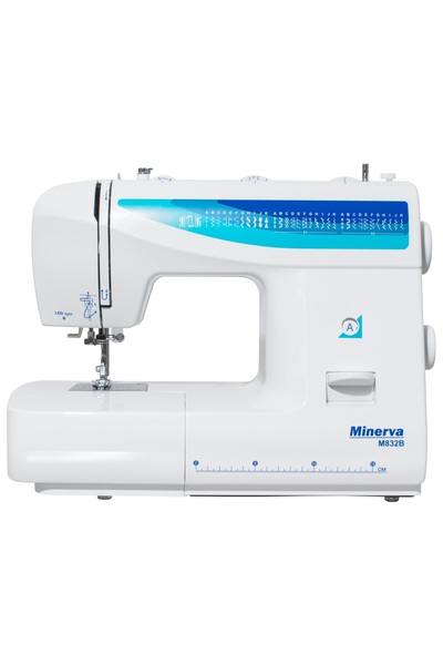 Minerva Masina de cusut electromecanica M832B, 32 Programe, 850 Imp/Min, 70W, Alb/Albastru