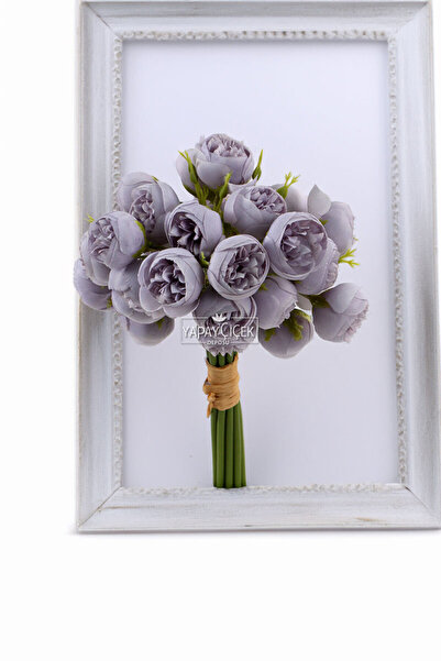 Yapay Çiçek Deposu Yapay 27li Mini Kafa Erengül Demeti 30 cm Lila