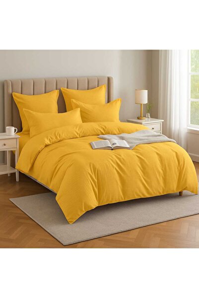 OEM Fine DAMASK Bed Linen 6 Pieces – Mustard Yellow – Simple and elegant design
