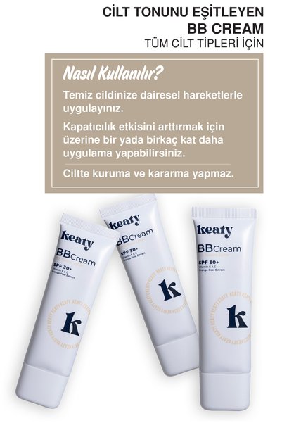 KEATY Bb Cream Spf 30+ Medium |   High Coverage, Anti-Blemish and Brightening Effect |   50ml