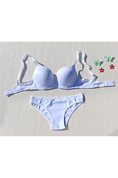 siyalife Hollow Covered Underwire Unpadded Bra and Panty Underwear Set (Hollow)