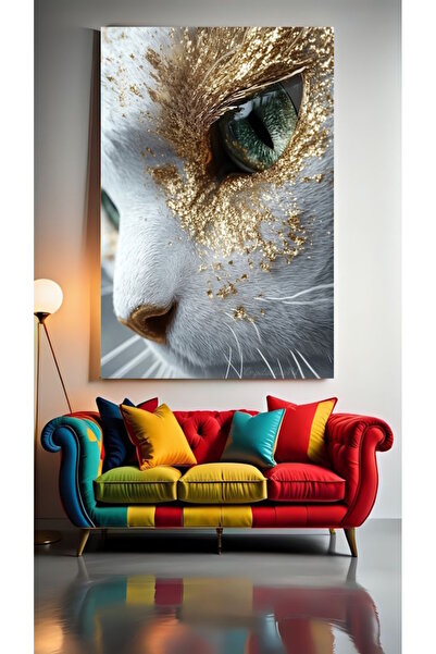 özkacar ALTIN GÖZLÜ KEDİ Ev Duvar Salon Güzellik Salonu Ofis Dükkan Dekarasyo...