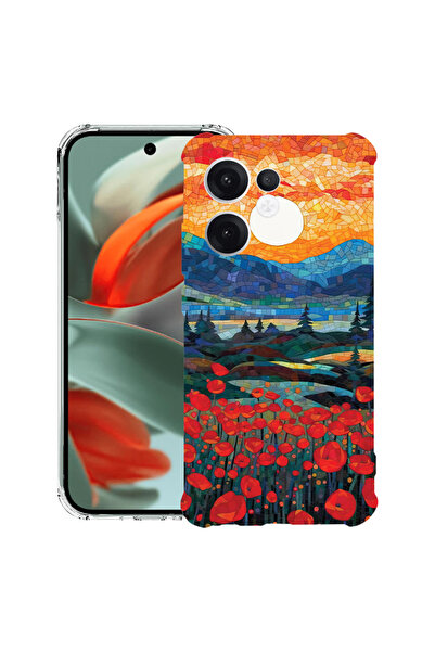 bestcase Carcasă spate antișoc pentru OPPO Reno13 F 5G, maci în apus de soare...