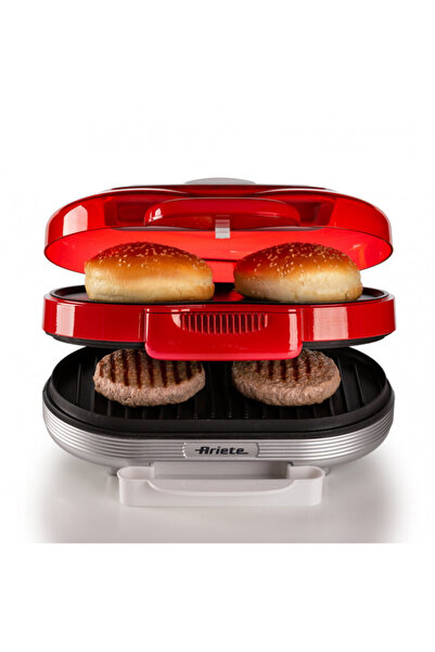 ARIETE Sandwich maker Party Time 0205/00, 1200W, 2 compartments, Nonstick, Removable tray, Red