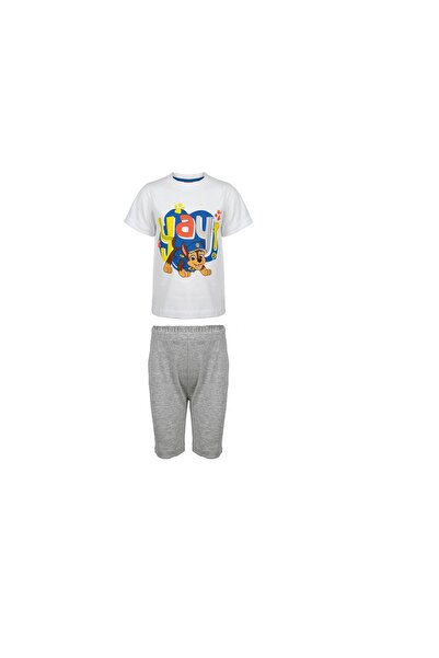 PAW PATROL Pijama copii cu maneca scurta, alb/gri, bumbac, YAY,