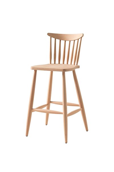 ERTASARIM Ert Ahşap Bar Sandalyesi Bar Tabure Ham Cilasız Kolsuz Bar Sandalyesi