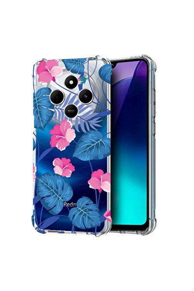 bestcase Carcasă spate antișoc pentru Poco C75 / Redmi 14C / A4, flori albast...