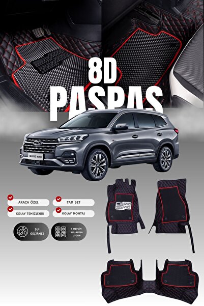 stiloto Chery Tiggo 8 Pro (2020-2022) 8D Leather Pool Auto Mat | Full Protection, Full Protection & Quick Assembly
