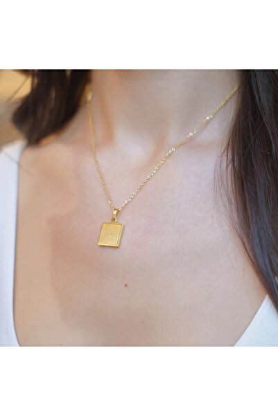 KESNUP Αλυσίδα με επιχρυσωμένο μενταγιόν 18Κ με την επιγραφή "φεμινίστρια"