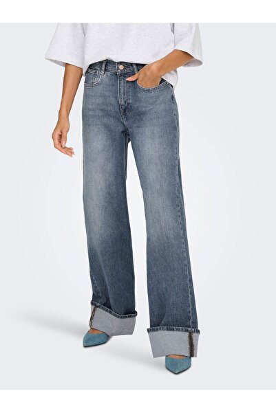 ONLY Jeans mit weitem Bein ONLHOPE Hohe Taille Weiter Beinschnitt Jeans